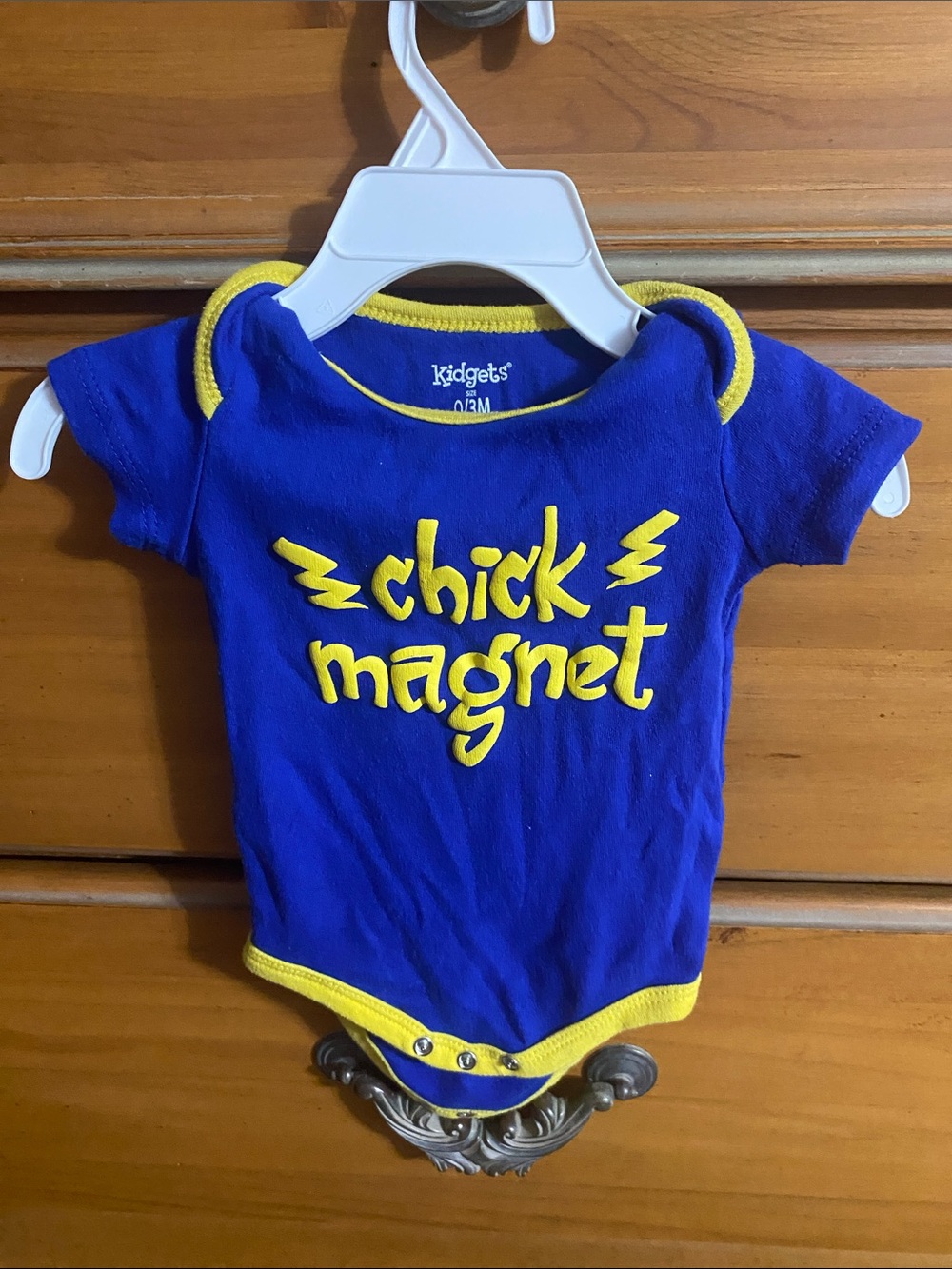 Kidgets Royal Blue Bodysuit with Yellow Trim
